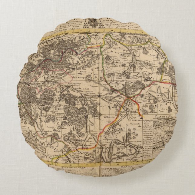 Senlis France Round Cushion (Front)