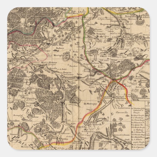 Senlis France Square Sticker (Front)