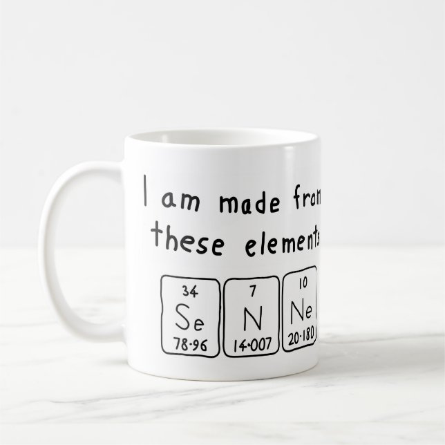 Senne periodic table name mug (Left)