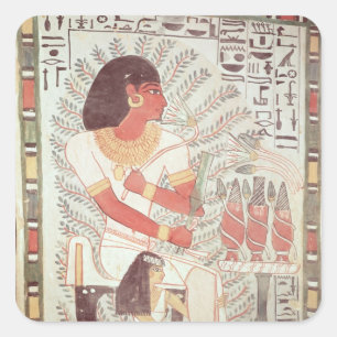 Sennefer seated with his wife,from Tomb Square Sticker