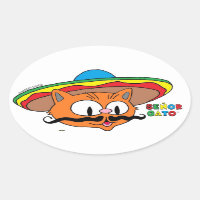 Senor Gato Cartoon Moustache Cat