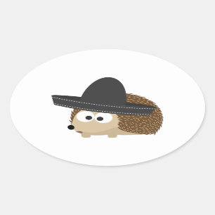 Señor Hedgehog Oval Sticker