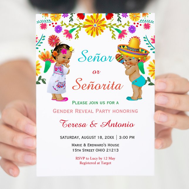 Senor or Senorita Fiesta Gender Reveal Invitation (Creator Uploaded)