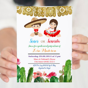 Señor Or Señorita Gender reveal invitation Fiesta