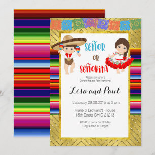 Señor Or Señorita Gender reveal invitation Fiesta
