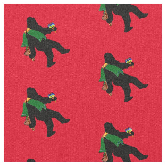Senor Squatcho de Mayo Sasquatch Fabric (Close Up)