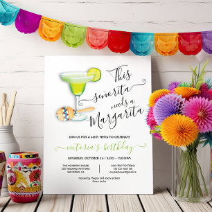 Señorita Margarita Mexican Fiesta Birthday Invitation