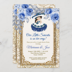 Senorita Navy Blue Fiesta Couple Shower Invitation