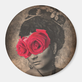 Senorita with Rose Covered Eyes Magnet