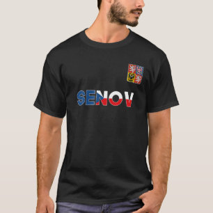 Senov Czech Republic Heart Flag Lion Coat Of Arm E T-Shirt