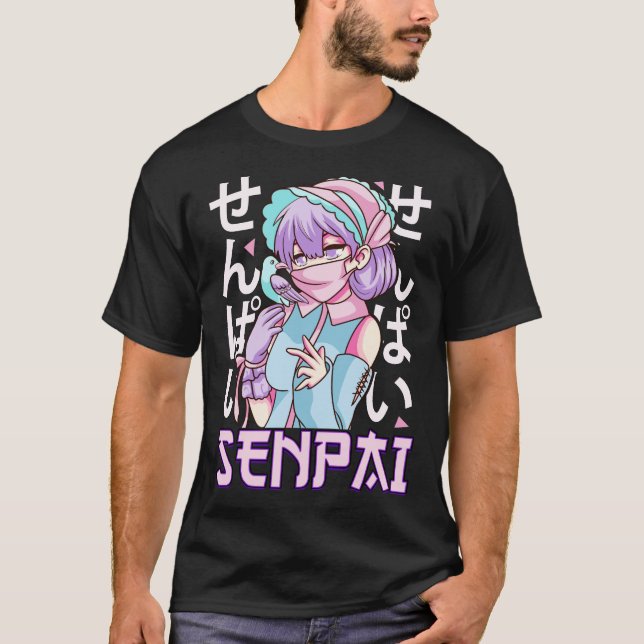 Senpai Anime Girl Japanese Cute Manga Kawaii T-Shirt (Front)
