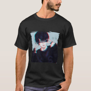 Senpai Anime Guy Aesthetic Vaporwave Kpop Korean M T-Shirt