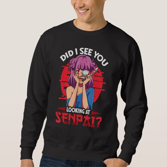 Senpai Bloody Girl Knife Eye Patch Patc Sweatshirt (Front)