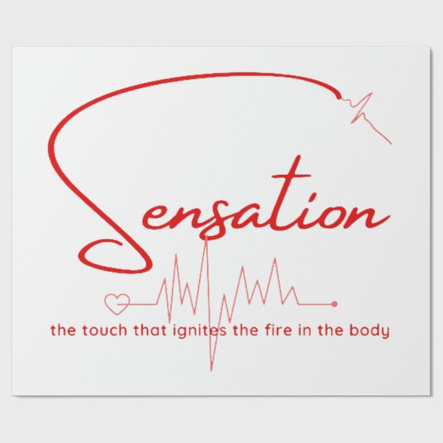 Sensation Pulse Heartline Wrapping Paper (Flat)