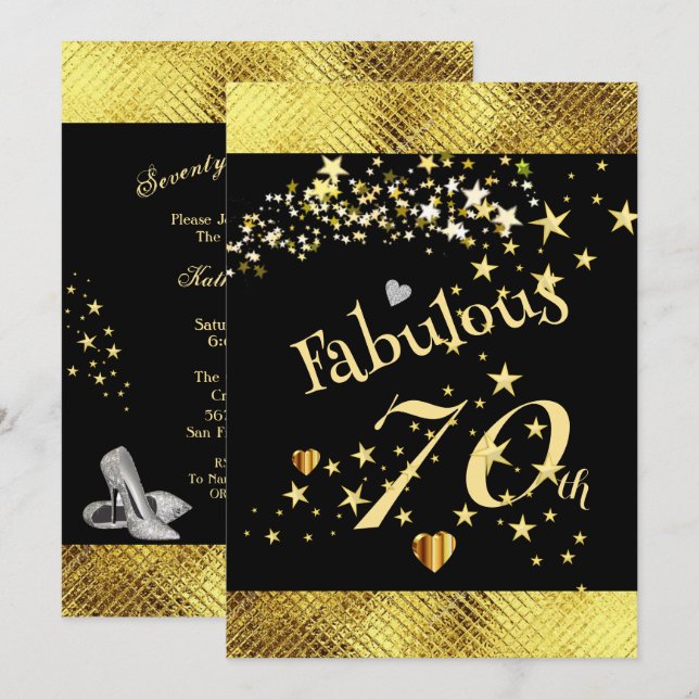 Sensational 70th Birthday Party Invitation (Front/Back)