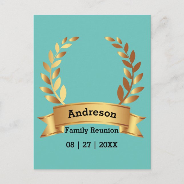 Sensational Laurel Leaf Best Happy Family Postcard (Front)