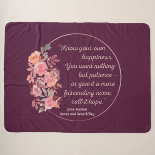 Sense And Sensibility Quote I - Cute Style Sherpa Blanket