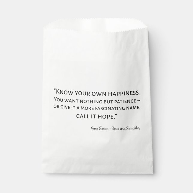 Sense And Sensibility Quote I Favour Bag (Front)