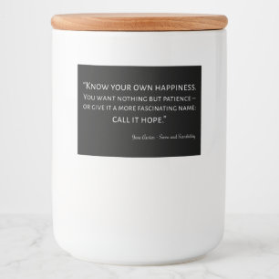 Sense And Sensibility Quote I Food Label