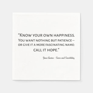 Sense And Sensibility Quote I Napkin