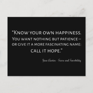 Sense And Sensibility Quote I Postcard