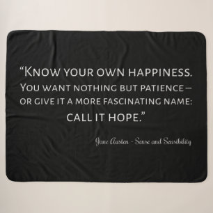 Sense And Sensibility Quote I Sherpa Blanket