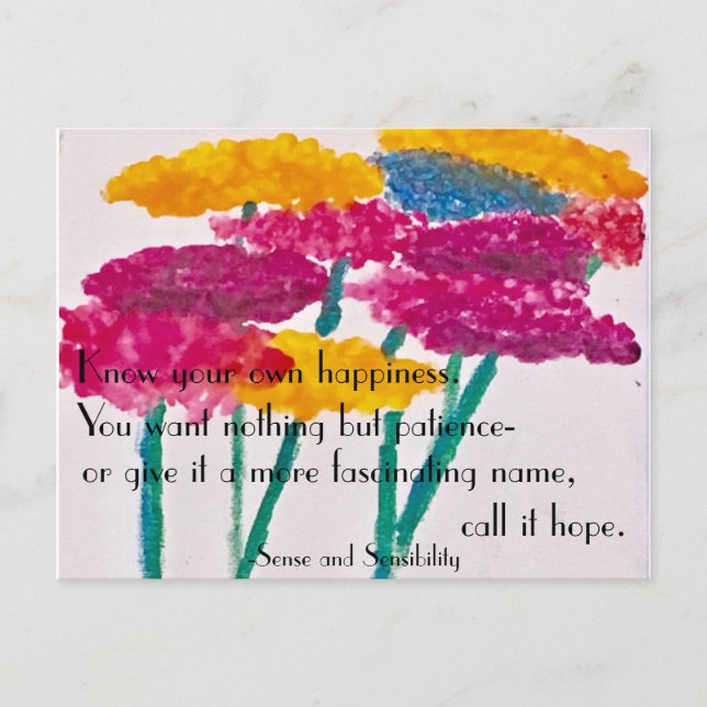 Sense And Sensibility Quote Stationary Postcard (Front)