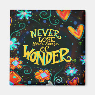 Sense of Wonder Inspirational Floral Hearts Magnet