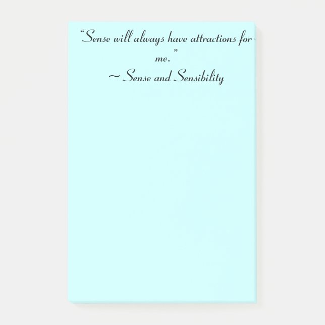 Sense Will Always Attract Me Jane Austen Quote Post-it Notes (Front)