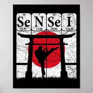 Sensei Periodic Table Elements Martial Arts Japane Poster