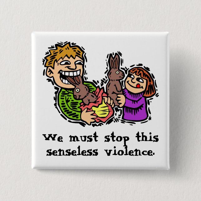 Senseless Bunny Violence 15 Cm Square Badge (Front)
