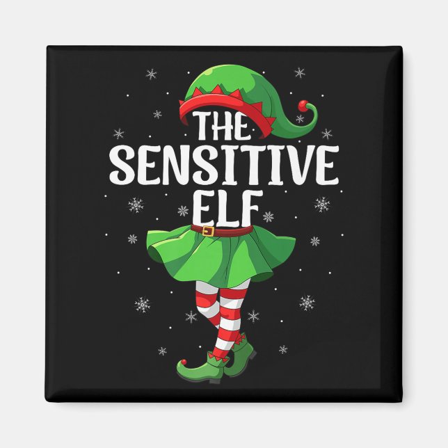 Sensitive Elf Christmas Girls Women Elf Squad Xmas Magnet (Front)