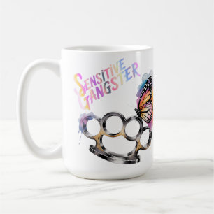 Sensitive Gangster Butterfly And Brass Knuckles Coffee Mug