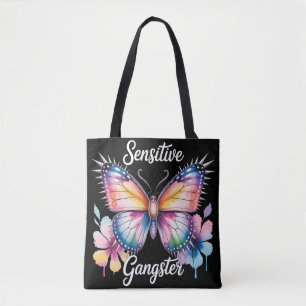 Sensitive Gangster Watercolor Butterfly With Spike Tote Bag
