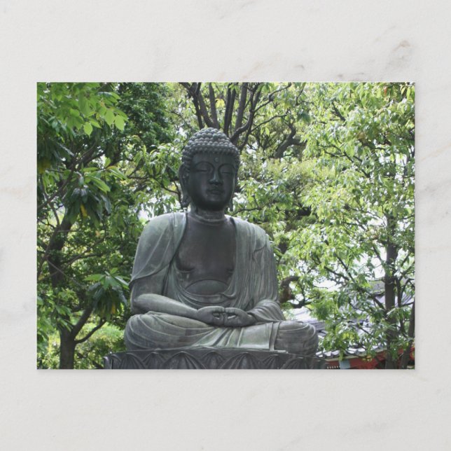 sensō-ji buddha green postcard (Front)