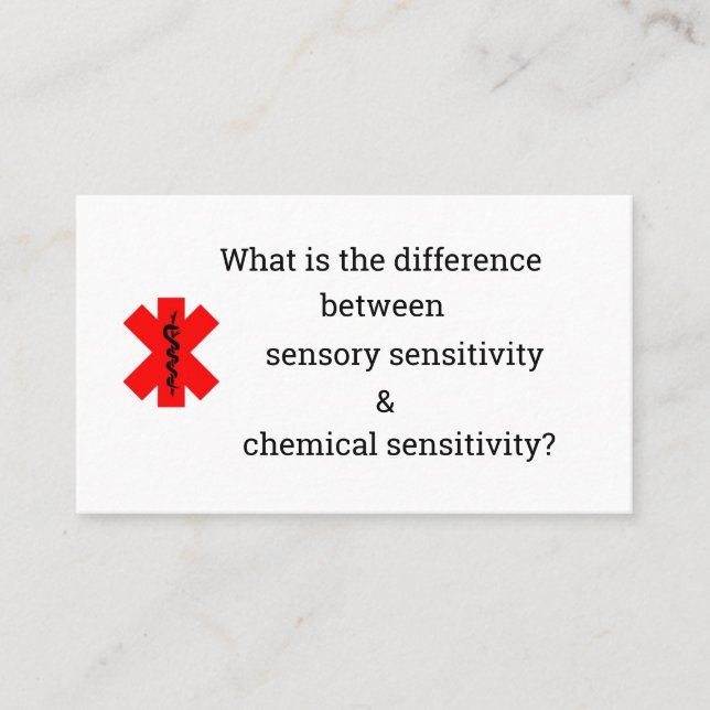Sensory or Chemical Sensitivity Business Card (Front)