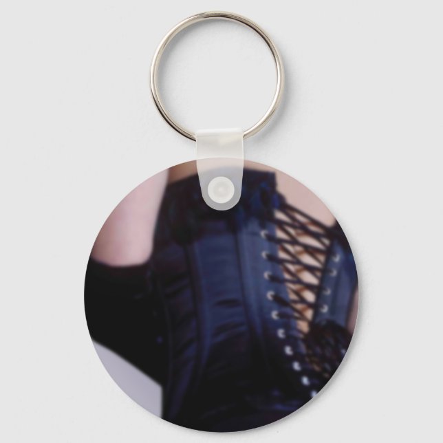 Sensual Blue Corset Art Key Ring (Front)