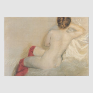 Sensual Female Beauty with Red Stockings Tissue Paper