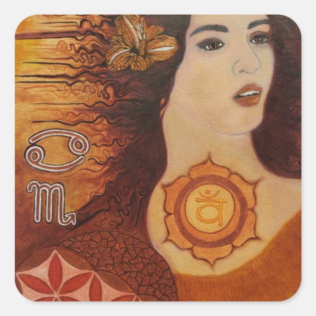 Sensual Flow: Sacral Chakra Goddess Sticker (Front)
