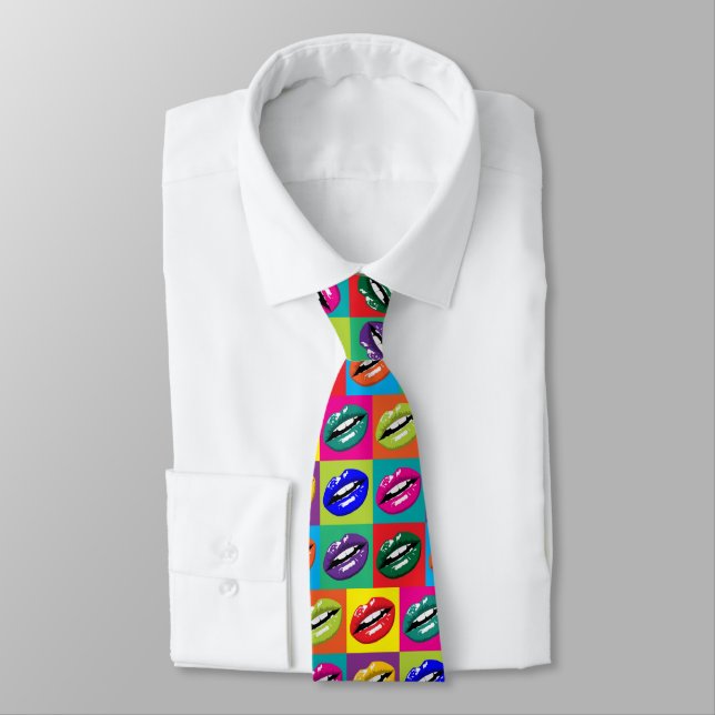 Sensual lips Pop Art Tie (Tied)