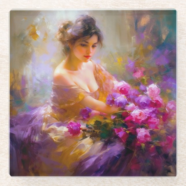 Sensual Portrait Glass Coaster (Front)