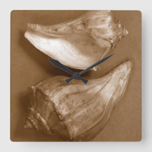 Sensual Shells Square Wall Clock