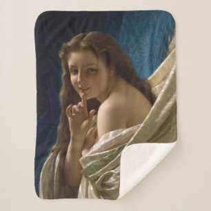 Sensual Young Flirty Woman Sherpa Blanket