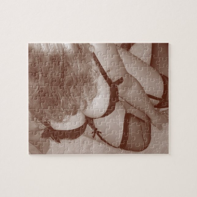 Sensuous Woman in lingerie, mature natural beauty Jigsaw Puzzle (Horizontal)