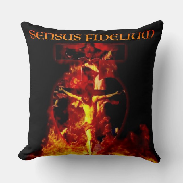Sensus Fidelium Jesus Crucifixion Catholic Cushion (Front)