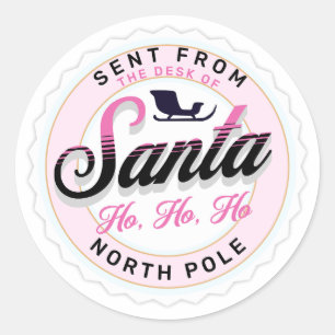 Sent from the Desk of Santa Stamp  Classic Round Sticker