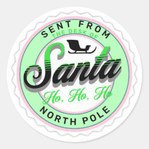 Sent from the Desk of Santa Stamp  Classic Round Sticker