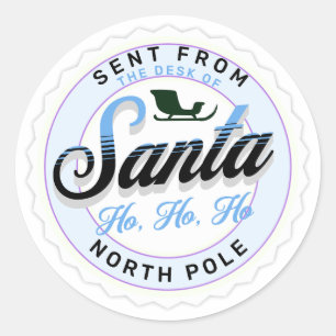 Sent from the Desk of Santa Stamp  Classic Round Sticker