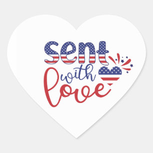Sent With Love Patriotic Stickers