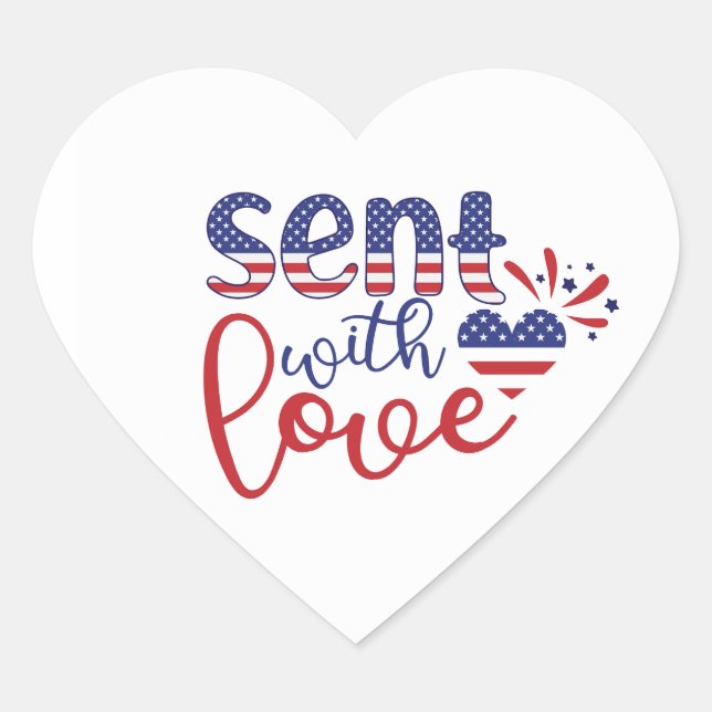 Sent With Love Patriotic Stickers (Front)